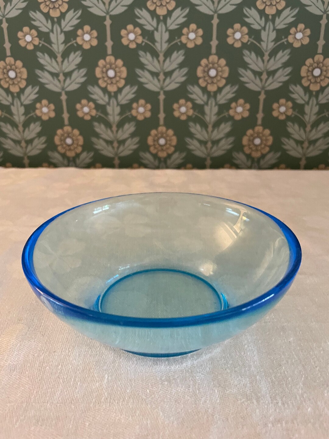 Blue Glass Dessert Bowl verna Design by Kerttu Etsy