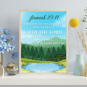 Jeremiah 29:11 KJV Bible Poster - DIGITAL PRINT - Christian Wall Art - Christian Wall Decor