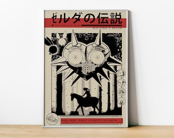 Legend of Zelda | Majora's Mask | Nintendo Games | Vintage Poster | Digital Print | Game Poster | Home Decor | Video Games Decor