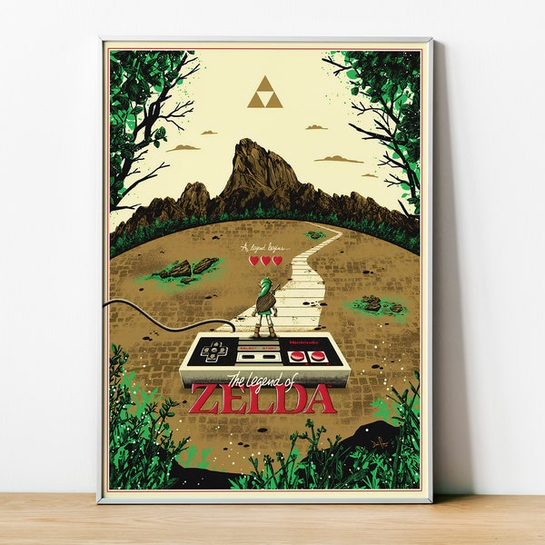 Legend of Zelda | A Legend Begins | Nintendo Games | Vintage Poster | Digital Print | Game Poster | Home Decor | Video Games Decor