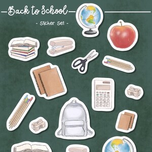 Retour à l'école // Autocollants numériques // GoodNotes, Notabilité, Pages, Word, Power Point