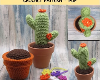 Crochet Two Armed Cactus (A), Potted Plant, Beginner Level, PDF Pattern ONLY