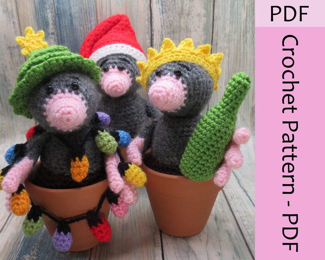 Crochet Christmas Moles Pattern PDF Pattern ONLY Cute - Etsy