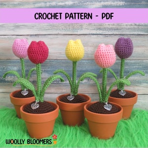 Pretty Crochet Tulip, Flower Ornament, Beginner Level, PDF Pattern ONLY