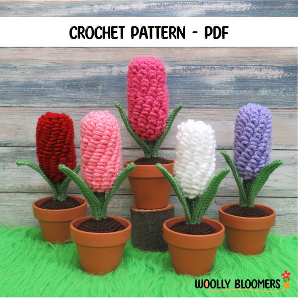 Hyacinth Flower Crochet Ornament, Spring Flower Pattern, Experienced Beginner, PDF pattern ONLY
