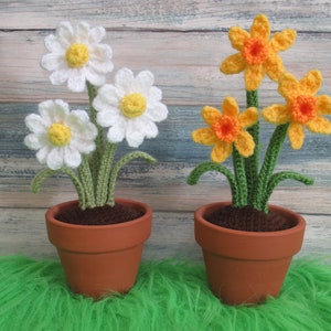 Crochet Spring Flowers, Daffodil Daisy Lavender, Blooming Lovely Flowers, Home decor, Experienced Beginner, PDF pattern only image 3