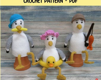 Seagull Amigurumi Crochet Pattern: Duck, Parrot, Pigeon (PDF Pattern)