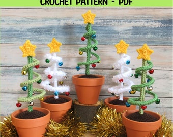 Crochet Spiral Christmas Tree, Home decor, Xmas ornament, Table centrepiece and gift, Experienced Beginner,  PDF PATTERN ONLY