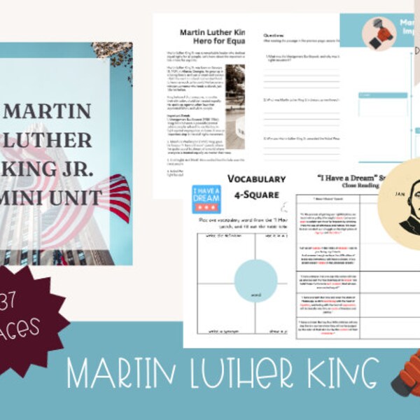 Martin Luther King Mini Unit Study | Civil Rights | Homeschool Curriculum | Educational Resources