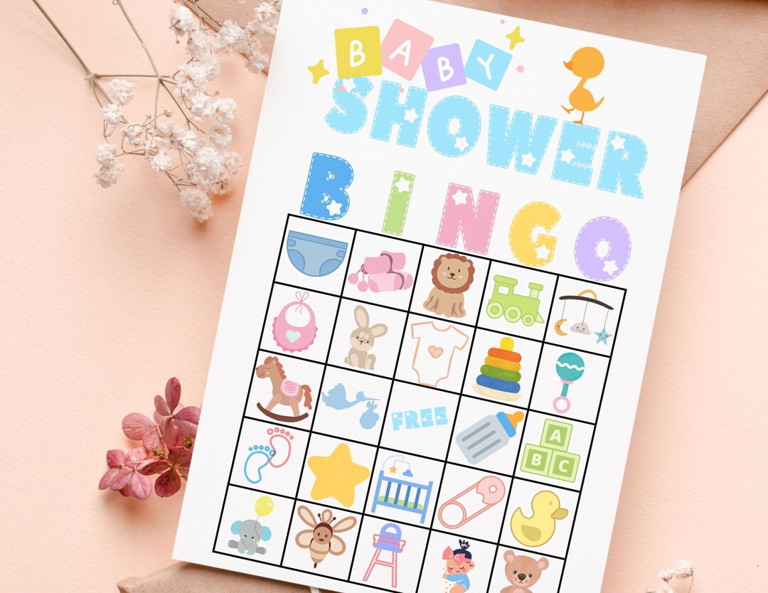Baby Shower Bingo Cards, Baby Shower Games, Cute Baby Shower Games