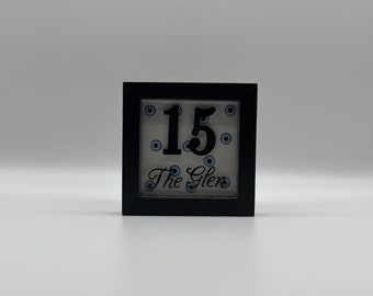 Square house number/name plaque