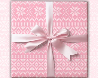 Pink Candy Cane Gift Wrap, Christmas Wrapping Paper, Holiday Gift Wrap ...