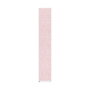 May include: Pink and white wrapping paper with a repeating pattern of red candy canes.