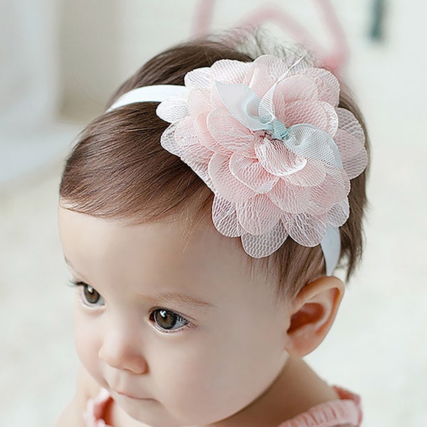 Lace Flower Baby headband Couture headband Baby Hair Bows flower crown headband, nylon headbands,Newborn headband, Infant Headband,Hair bows
