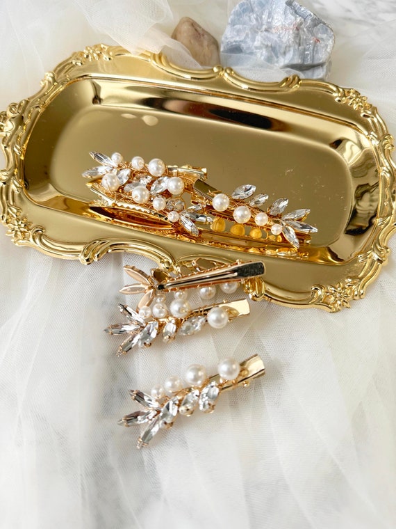 Pearl Rhinestone Bridal Hair Clip: Freshwater Pearl Bobby  display picture 1