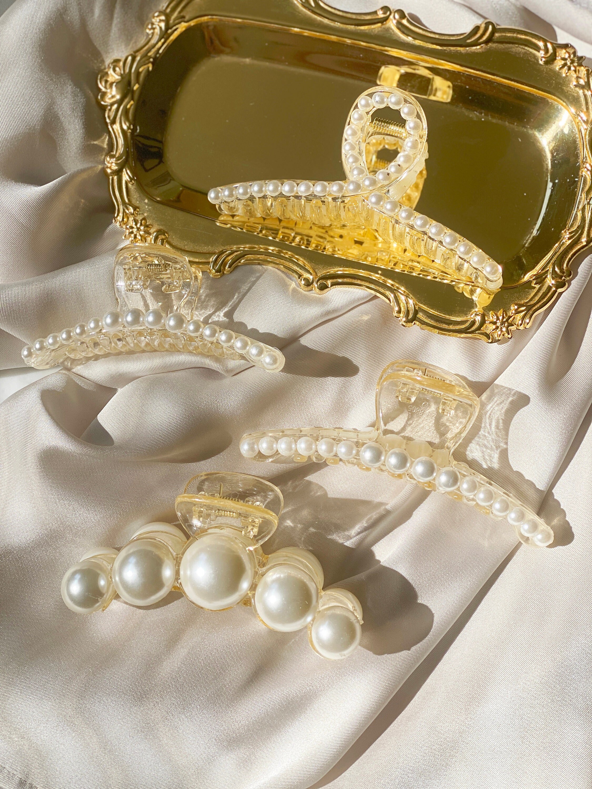 Elegant Pearl Hair Claw Clip: Vintage Wedding Barrette - Etsy