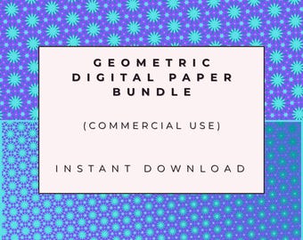 Printable Digital Paper Bundle - Abstract Geometric Pattern | Scrapbooking & Crafting Background | Commercial Use | Instant Download