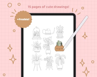Procreate-kleurboek: handgetekende geestelijke gezondheidskunst (digitale download)