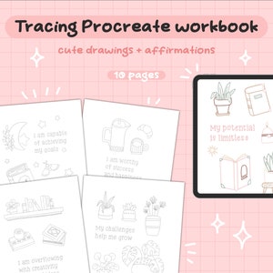 Doodles Tracing Procreate Workbook Mindful Coloring Pages Tracing Worksheet Coloring Book Affirmations Workbook Doodles Affirmations