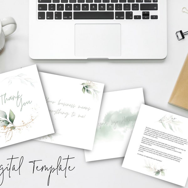 Photography Thank you card Canva template with Plant design