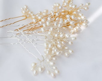 2Pcs Natural Pearl Hair Pins Simple Bridal Pearl Bridal Hair Pins Bridesmaid Hair Accessories Valuable Wedding Gift Handmade Party Hairpins