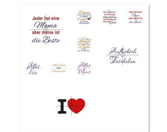 Stickdatei sprüche Etsy.de
