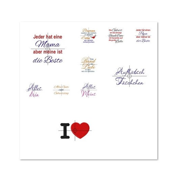 Stickdatei sprüche Etsy.de