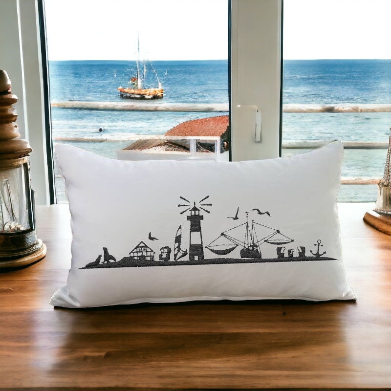 Maritim Kissenbezug 50x50 Cm – Meer & Schiff Motiv Fürs Wohnzimmer