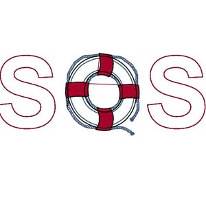 Embroidery file *SOS* in Trapunto 3D