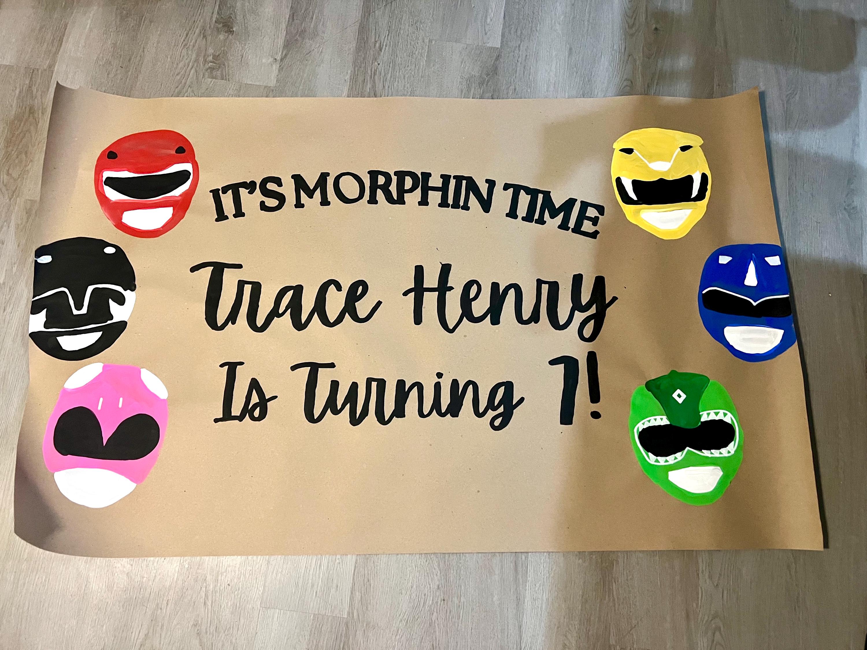 Power Ranger Birthday Sign UK