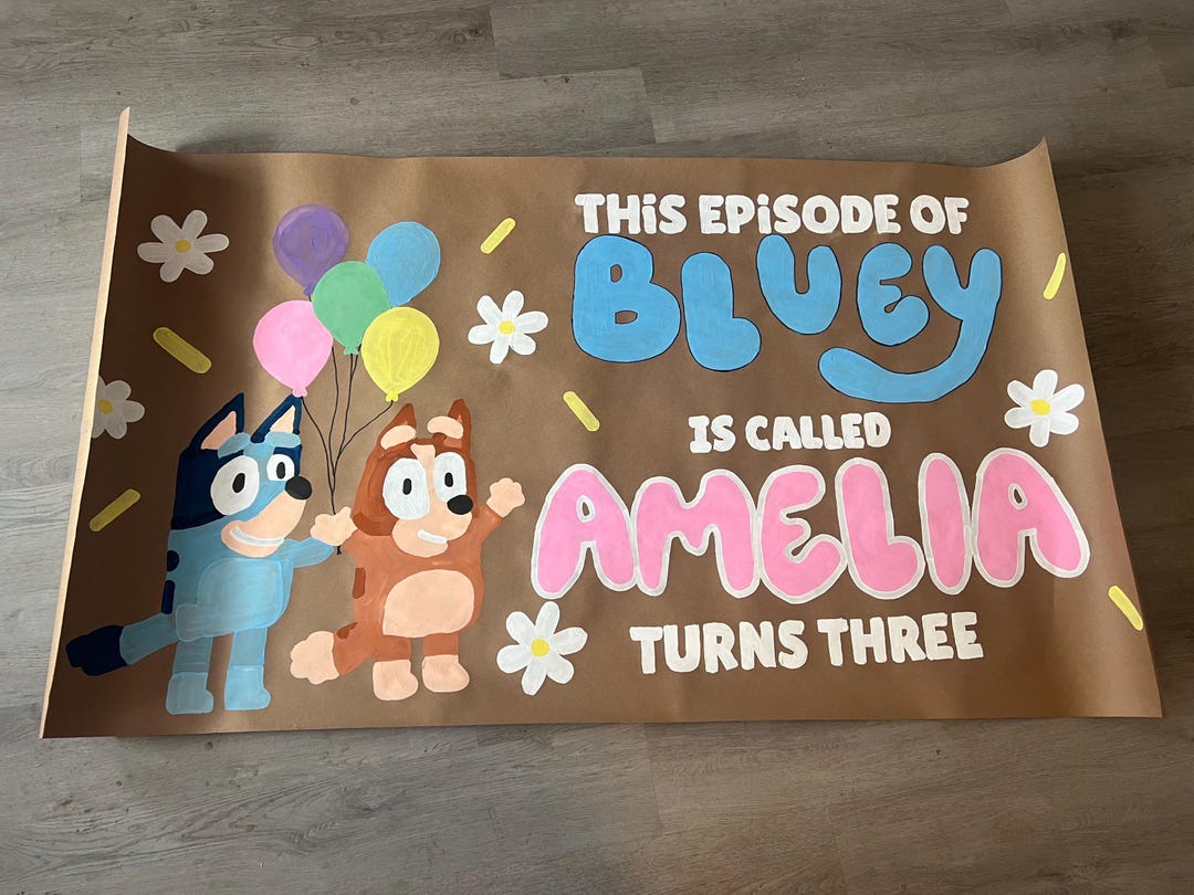 Bluey Inspired Custom Birthday Banner - Etsy
