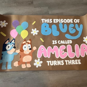 Bluey inspired custom birthday banner