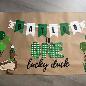 One lucky duck  custom birthday banner