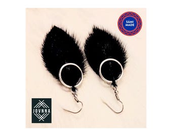 Leren oorbellen Arctic Marine – Handgemaakte minimalistische Scandinavische sieraden Lapland – Ethisch cadeau