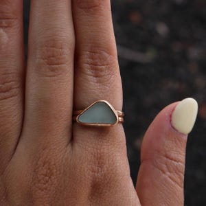 double sea glass ring-14k gold fill