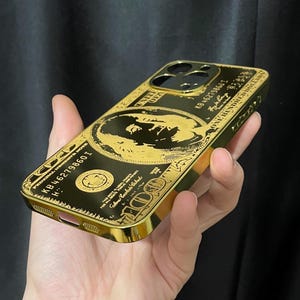 Customizable American Dollar Gold Design iPhone Case / Gold iPhone Case / Gold Mirror iPhone Case / iPhone 16 - 15 and All iPhone Models