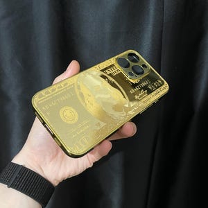 Customizable American Dollar Gold Design iPhone Case / Gold iPhone Case / Gold Mirror iPhone Case / iPhone 16 - 15 and All iPhone Models