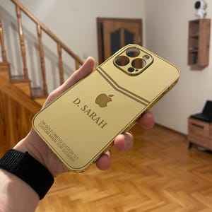 Customizable Gold Design iPhone Case / All iPhone Models / Gold Embroidered iPhone Case / iPhone 11-12-13-14-15-16 Series