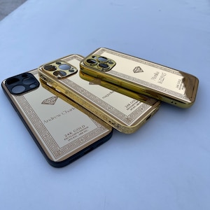 Customizable Diamond Gold Design iPhone Case / 3 Option Gold Case / Gold Embroidered iPhone Case / iPhone 16 Series and All iPhone Case