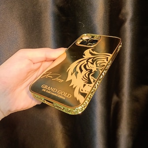 Protector cover funda para el Iphone 13 Pro Max Case Cover Moda Lujo Dorado