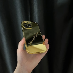 Customizable Name Gold Design iPhone Case / All iPhone Models / Gold Embroidered iPhone Case / iPhone 11-12-13-14-15-16 Series