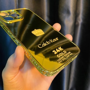 Customizable King/Queen Crown Gold Design iPhone Case / All iPhone Models / Gold Embroidered iPhone Case / iPhone 11-12-13-14-15-16 Series