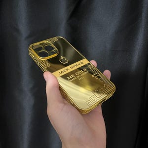Customizable Gold Design iPhone Case / All iPhone Models / Gold Embroidered iPhone Case / iPhone 16 Pro Max and All iPhone Models