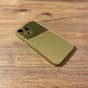 Customizable Gold iPhone Case with Plain Edges / Gold Mirror Case / 16-15 Series and All iPhone Models