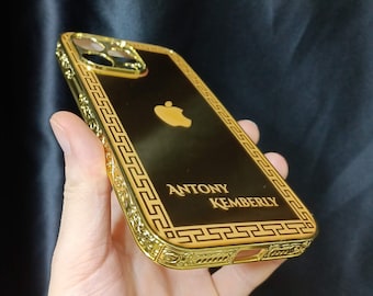 【スワロフスキー】クリスタル iPhone13 iPhone14ケース Gold スワロフスキー】クリスタル iPhone13 iPhone14ケース Gold iPhone