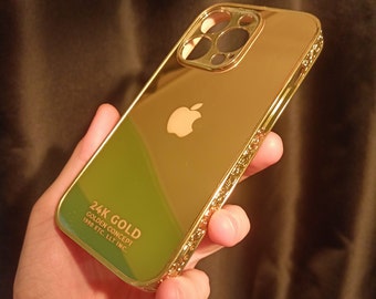 Customizable Apple Logo Gold Design iPhone Case All iPhone Models Gold  Embroidered iPhone Case iPhone 11-12-13-14-15-16 Series