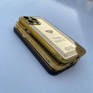 Customizable Diamond Gold Design iPhone Case / 3 Option Gold Case / Gold Embroidered iPhone Case / iPhone 16 Series and All iPhone Case