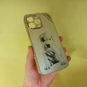 Customizable Gold Design iPhone Case / All iPhone Models & Some Android Phones /Gold Embroidered Phone Case/ iPhone 11-12-13-14-15-16 Series