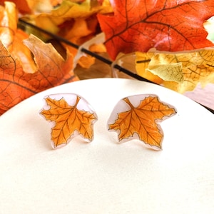 Ohrstecker Ahornblatt Baum / Herbst  Halloween /  Ohrschmuck Ohrringe / Geschenk handgemacht Pflanzenfreunde Natur