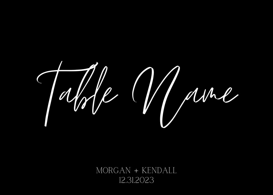 Custom Printable Table Name Etsy